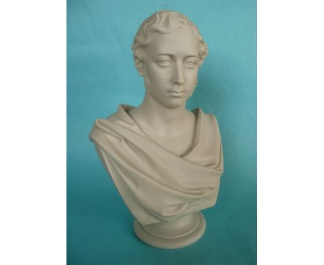 1863 Edward Prince of Wales: a good Copeland parian portrait bust for the Crystal Palace Art Union after Marshall Wood, impre