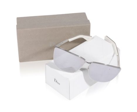 CHRISTIAN DIOR: 'FUTURIST' LIMITED EDITION WAYFARER STYLE SUNGLASSES, with mirror lenses, marked Christian Dior Paris to the 