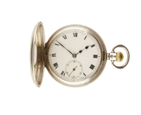 JOHN JAMES OF COVENTRY SILVER PAIR CASED GENTLEMAN'S POCKET WATCH with white enamel dial, black Arabic numerals and gold colo