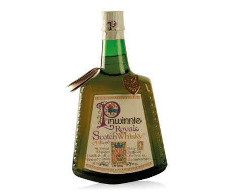 PINWINNIE ROYALE 12 YEAR OLD SCOTCH WHISKY, rocker bottle, 1.75l, with original fabric bag, neck tag and carton 