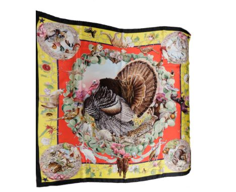 HERMES 'TEXAS WILDLIFE' SILK SCARF, designed by Kermit Oliver for the Ceaser Kleberg Wildlife Conservation. Released 2014. Re