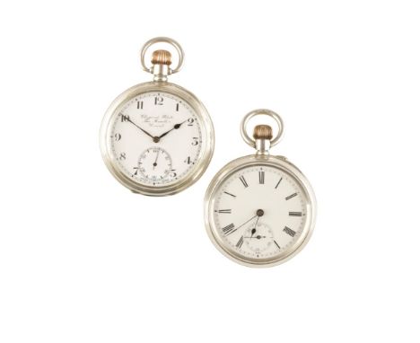 CLEMENT WHITE OF YEOVIL SILVER CASED OPEN FACE GENTLEMAN'S POCKET WATCH with keyless wind, white enamel dial, subsidiary seco