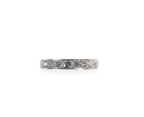 DIAMOND FULL ETERNITY RING, set in platinum, (approximately 1.85ct total). Ring size N-O 