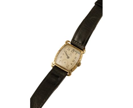 OMEGA 18CT GOLD GENTLEMAN'S WRIST WATCH with manual wind movement, silver dial, subsidiary seconds dial, black Arabic numeral