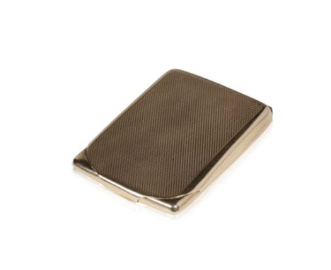 ART DECO 9CT YELLOW GOLD MATCH / VESTA CASE, by Cohen &amp; Charles, Birmingham, 1925, rectangular form, engine turned case, 