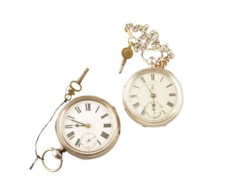 HIRST BROS &amp; CO SILVER OPEN FACE GENTLEMAN'S POCKET WATCH with key wind movement, white enamel dial, black Roman numerals