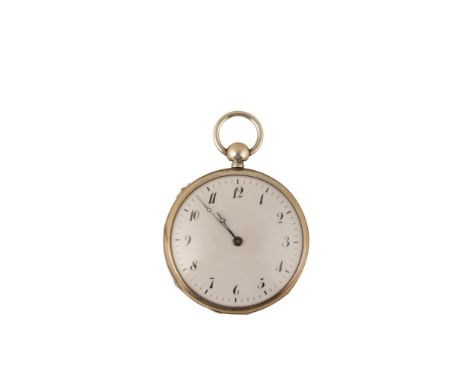 SILVER CASED VERGE REPEATER GENTLEMAN'S POCKET WATCH with white enamel dial, Arabic numerals and dark blue steel hands, c.182