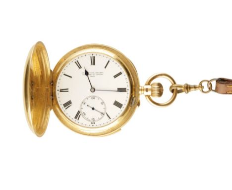VICTORIAN 18CT YELLOW GOLD HUNTER-CASED POCKET WATCH by the Goldsmiths Co. Regent Street, London, no. 30032, with a repeating