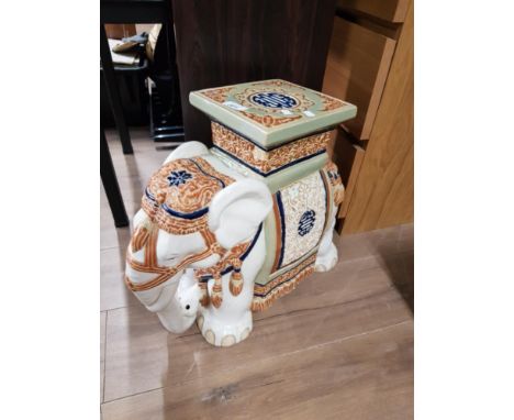 CERAMIC ELEPHANT PLANT STAND