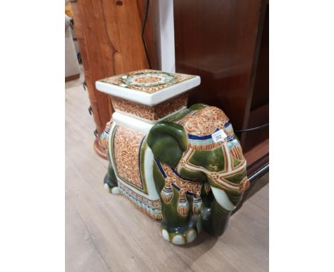 CERAMIC ELEPHANT PLANT STAND