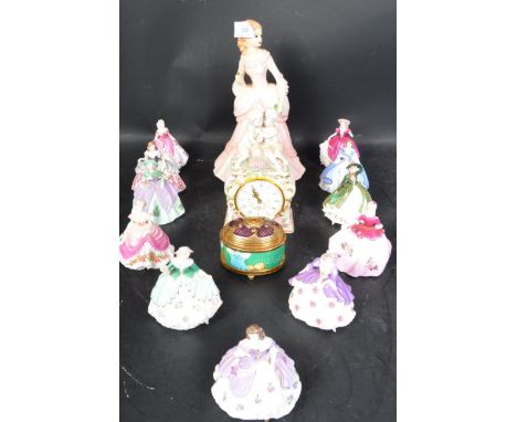 An assortment of vintage 20th century Coalport bone china lady figurines to include Rose, Flora, Pansy, Fuchsia, Violet, iris