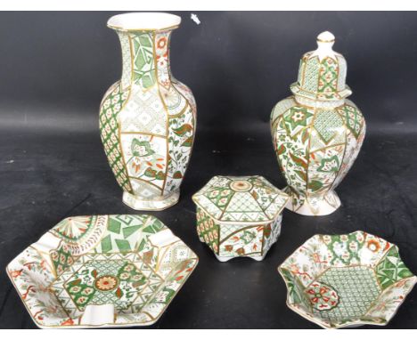 An assortment of vintage mid 20th century circa. 1950s Mason's Ironstone 'Applique' 24ct gold detailing pattern pottery items