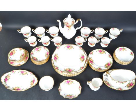 Royal Albert - Old Country Roses tea / dinner service. Vintage 20th Century circa 1960's. Comprising of teapot, cups, saucers