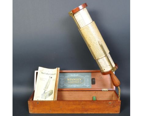 An early 20th century Fuller Calculator Model No. 2, English, serial no. for 1908, Stanley, spiral slide rule with inner cyli