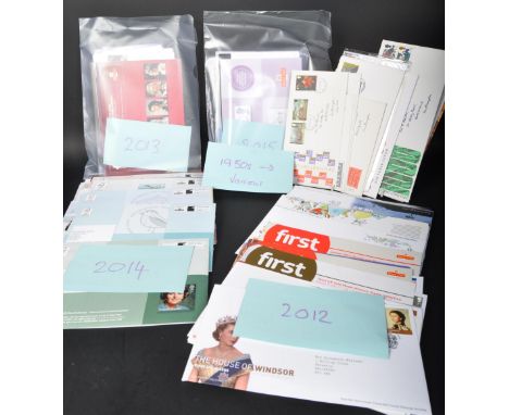 A collection of 21st Century first day cover stamps. From various years and including; Charles Dickens, Doctor Who, Jane Aust