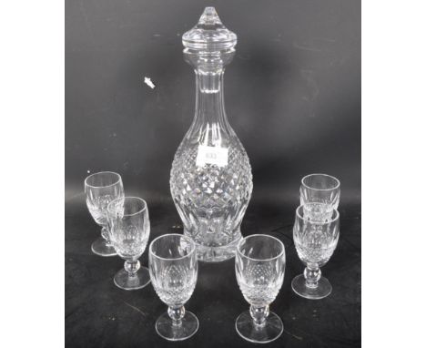 A set of six vintage 20th century Waterford Crystal 'Lismore' sherry / port cut glass drinking glasses, together with a port/