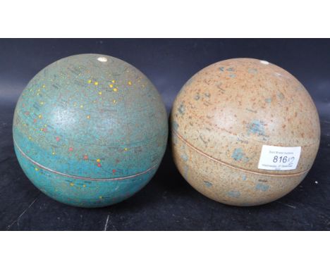 Two vintage mid 20th century circa 1960s Danish table globes by Scan - Globe, Copenhagen. The lot to include a Lunar Phase gl