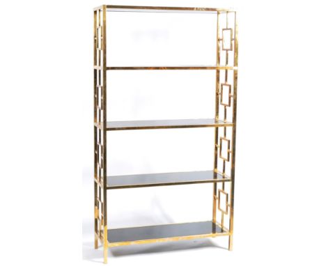 Attributed to Romeo Rega - A large and impressive retro vintage 20th Century 1970's Italian gilt brass &amp; glass room divid