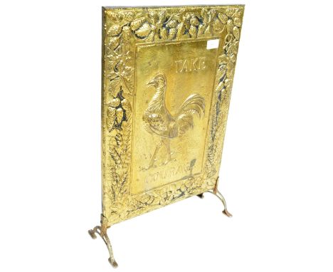 Take Courage -&nbsp;Breweriana - An original retro vintage mid 20th Century embossed brass free standing pub / beer advertisi