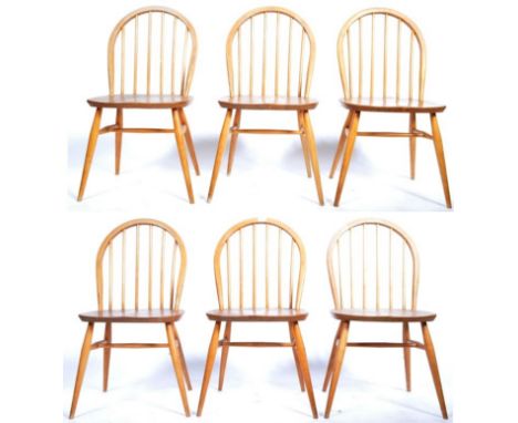 Lucian Ercolani - Ercol - Model 370 - A set of six original vintage mid 20th century 1960's Ercol blonde beech and elm wood W