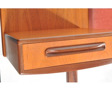 Victor B. Wilkins - G Plan - Fresco - A retro vintage 1970's G-Plan large teak wood headboard in the Fresco pattern having be