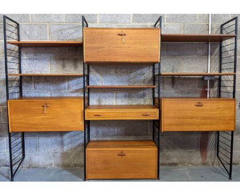 Robert Heal - Staples -&nbsp; Ladderax - An impressive original mid century 1960's retro three bay Ladderax sectional modular