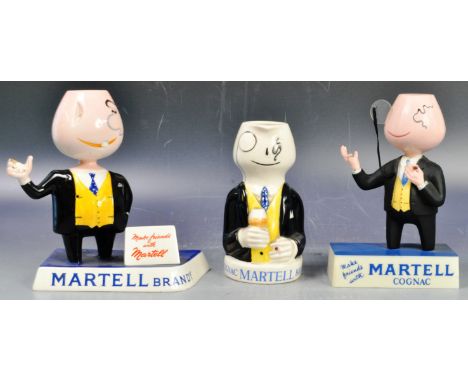 Martell Cognac - A group of three original retro vintage advertising point of sale shop display pub bar breweriana figurines 