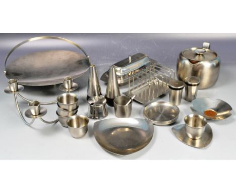 A large collection of approx 20x mostly Old Hall / Robert Welch made retro vintage 1960's stainless steel items to include ca
