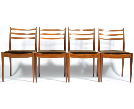 Victor B Wilkins - G-Plan Furniture - A set of six retro vintage mid Century, circa 1960's teak wood dining chairs. The chair