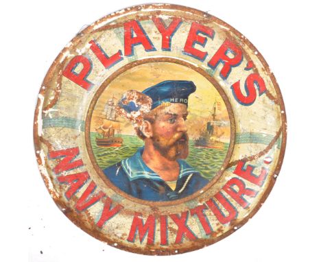 Players Navy Cut - A scarce original vintage early 20th Century Players Navy Cut "Hero" pictorial tin advertising point of sa