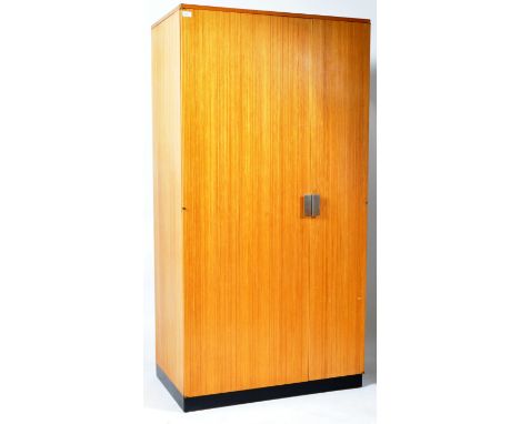 John &amp; Sylvia Reid - Stag - Fineline - An original retro vintage 1960's English design birch wood double door wardrobe us