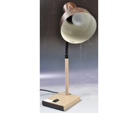 Herbert Terry - Model 99 - A retro vintage mid 20th Century 1980's adjustable gooseneck desk / table lamp light. The lamp hav