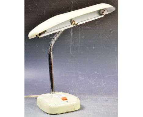 B.O.E. - An original mid 20th Century retro vintage industrial work desk lamp by BOE having an elongated enamel shade raised 