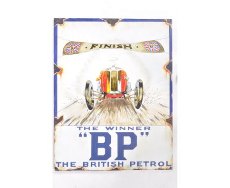 British Petroleum 'BP' - A 20th Century oil on board painting artist's impression of a traditional advertising enamel sign. D