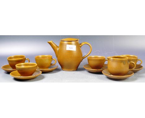 Harry &amp; May Davis - Crowan Pottery - An original retro vintage 20th Century studio art pottery tea / coffee set service c