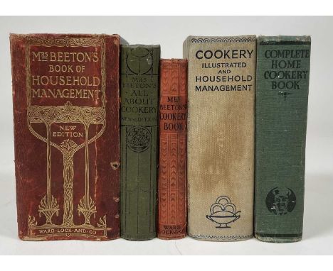 MRS BEETON; three books by the author comprising 'The Book of Household Management', New Edition, 1909, 'All about Cookery', 