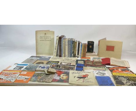 A collection of books on Topography, Royalty, Art etc, together with printed ephemera to include theatre programmes and maps,