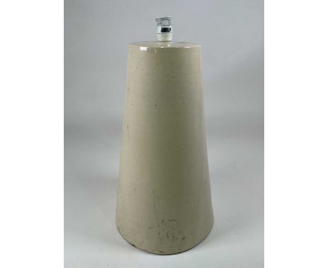 A contemporary Continental ceramic lamp base with cream glaze, height 51cm.
