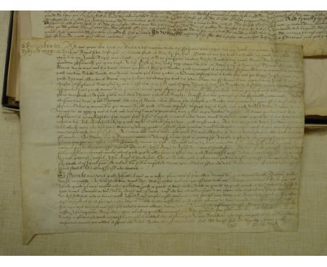 17th Century Legal Indentures.&nbsp;&nbsp;Manuscript indenture on vellum, property transaction between Christopher Bamburgge 