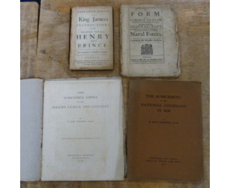 KING JAMES VI.&nbsp;&nbsp;Basilikon Doron, or King James's Instructions to His Dearest Sonne, Henry the Prince. Lacks upper b
