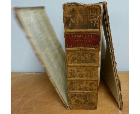 CAIRNS ROBERT (Compiler).&nbsp;&nbsp;Extracts from the Public Journals ... miscellaneous literature ... coronation of George 