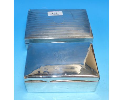 A silver cased playing cards box; a similar cigarette case