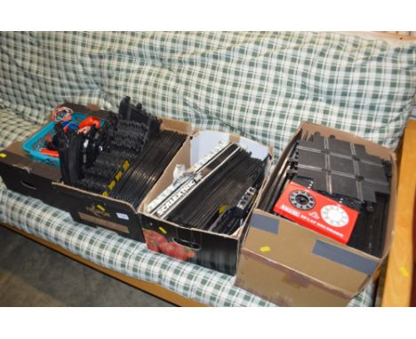 Four boxes of various Scalextric 