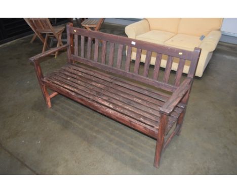 A teak garden bench