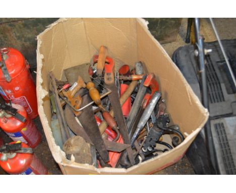 A box of various hand tools etc.
