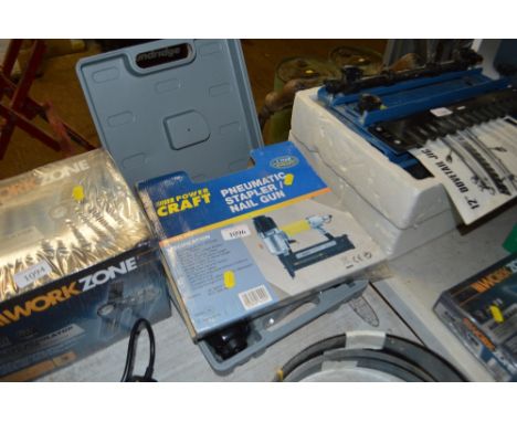 A Powercraft stapler/nail gun in fitted case