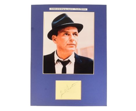 Frank Sinatra (1915-1998) - American singer and actor - autograph on an album page, signed in blue ink, undedicated. Mounted 