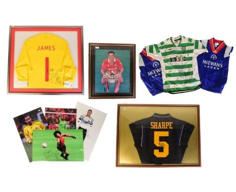Football - a collection of signed football shirts by various players / teams. Includes: David James signed replica shirt, Lee
