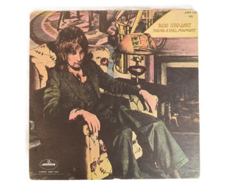 Rod Stewart - Never A Dull Moment - autographed vinyl record album, signed to the inside cover in black ink to a light area. 