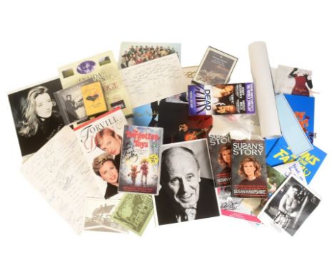 Autographs &amp; Memorabilia - a large collection of assorted autographs, books and signed items. Includes: handkerchiefs sig